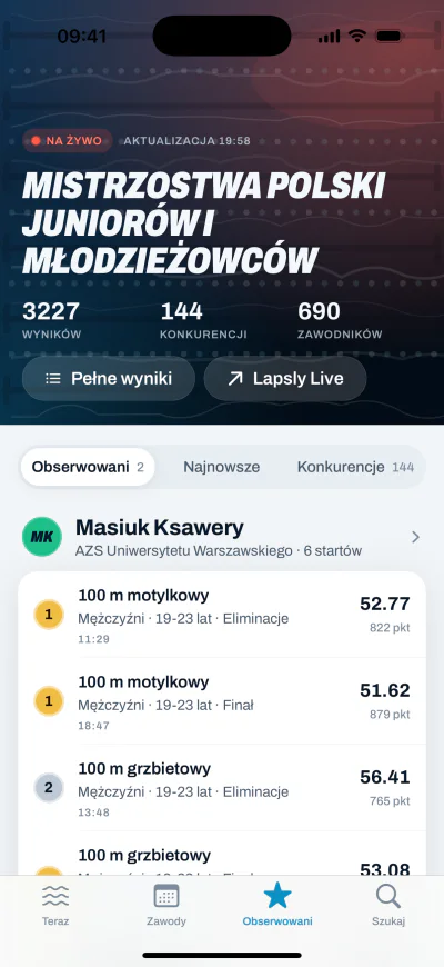 Relacja na żywo z mistrzostw Polski