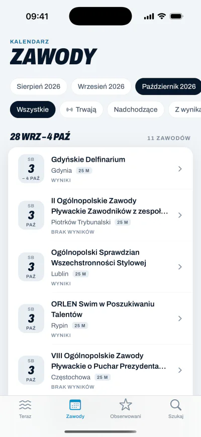 Kalendarz zawodów